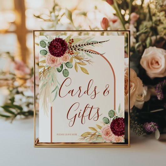 Pampas Grass Rustic Boho Terracotta Card und Gesch Poster