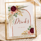 Pampas Grass Rustic Western Drinks Station Zeichen Poster