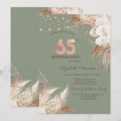 Pampas Grass Sage Green 65th Birthday Einladung (Vorne/Hinten)