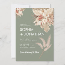 Pampas Grass Sage Green Wedding Moderner Chic