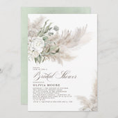 Pampas Grass Sage Greenery Brautparty Einladung (Vorne/Hinten)