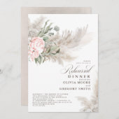 Pampas Grass Sage Grüne Probe Abendessen Einladung (Vorne/Hinten)