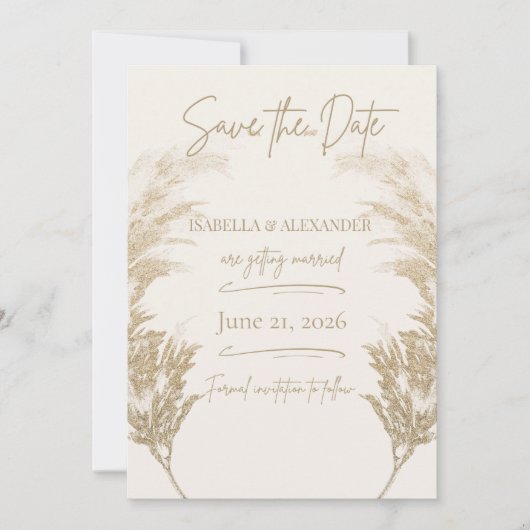 Pampas Grass Save the Date (Vorderseite)