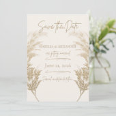 Pampas Grass Save the Date (Stehend Vorderseite)