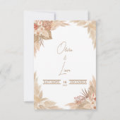 Pampas Grass Save the Date Einladung Hochzeit (Rückseite)