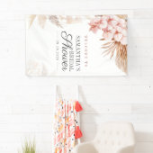 Pampas Grass Script Terracotta Brautparty Banner (Insitu)