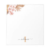 Pampas Grass Script Terracotta Monogram Name Notizblock (Vorderseite)