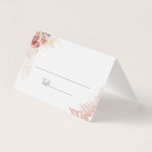 Pampas Grass Script Terracotta Wedding Platzkarte (Rückseite)