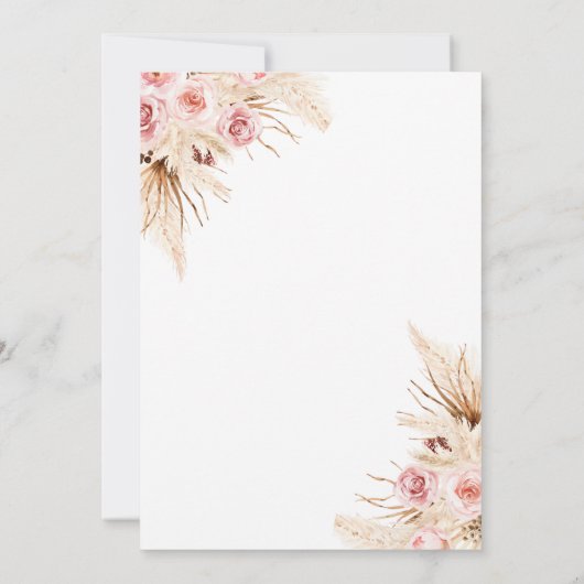 Pampas Grass Sie bindet das Brautparty des Knotens Einladung (Rückseite)