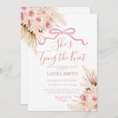 Pampas Grass Sie bindet das Brautparty des Knotens Einladung (Vorne/Hinten)