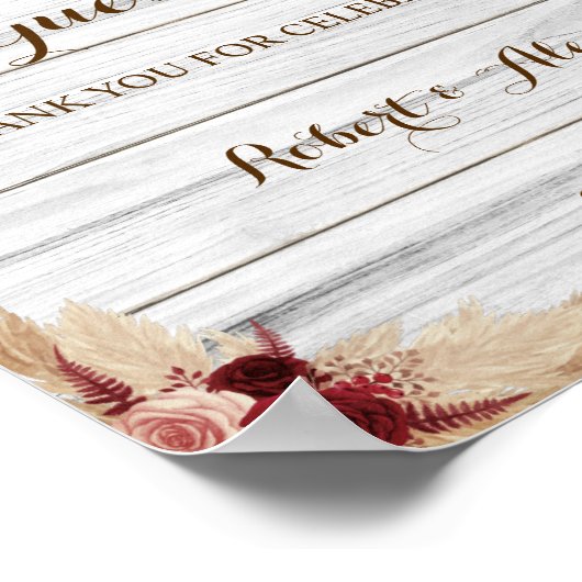 Pampas Grass Sign unser Gästebuch Hochzeit (Ecke)