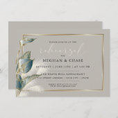 Pampas Grass Smokey Aquamarin Anthurium Probe Einladung (Vorne/Hinten)