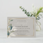 Pampas Grass Smokey Aquamarin Anthurium Probe Einladung (Stehend Vorderseite)