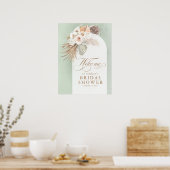 Pampas Grass Soft Floral Brautparty Willkommen Poster (Küche)