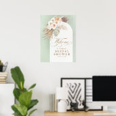 Pampas Grass Soft Floral Brautparty Willkommen Poster (Heimbüro)