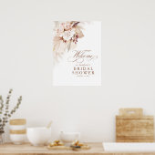 Pampas Grass Soft Floral Brautparty Willkommen Poster (Küche)