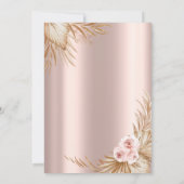 Pampas Grass Stilvolle Rose Gold Tropfen Save the  Date (Rückseite)
