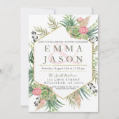 Pampas Grass Succulent Couples Brautparty Einladung (Vorderseite)