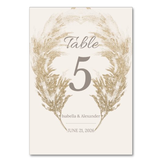 Pampas Grass Table Card Tischnummer (Vorderseite)