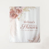 Pampas Grass Tan Brautparty Hintergrund Wandteppich (Vorderseite)