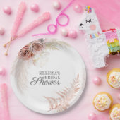 Pampas Grass Tan Bridal Shower Pappteller (Party)
