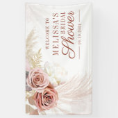 Pampas Grass Tan Script Brautparty Willkommen Banner (Vertikal)