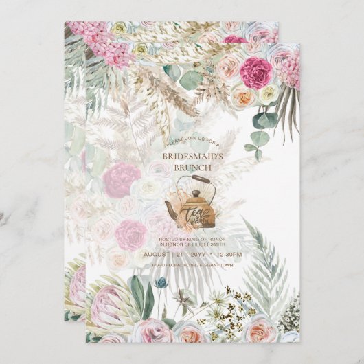 Pampas Grass TEA PARTY Brautparty Mittagessen (Vorne/Hinten)