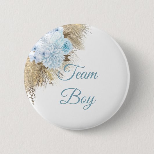 Pampas Grass Team Boy Abstimmung Geschlechteroffen Button (Vorderseite)