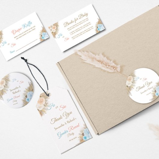 Pampas Grass Team Boy Abstimmung Geschlechteroffen Button