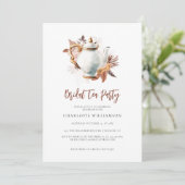 Pampas Grass Teapot Bridal Tee Party Einladung (Stehend Vorderseite)