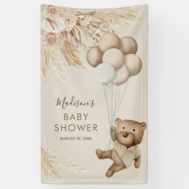 Pampas Grass Teddy Bear Baby Showbanner Banner