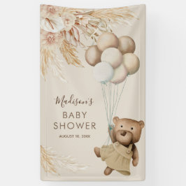Pampas Grass Teddy Bear Babydusche Banner