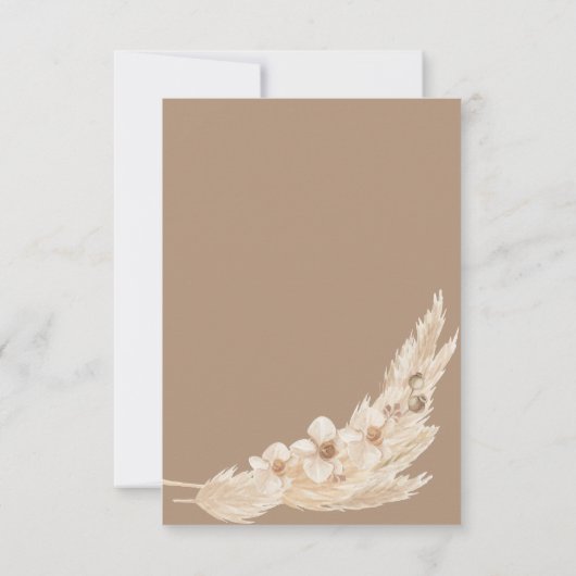 Pampas Grass Teddy Bear Danke Karte (Rückseite)