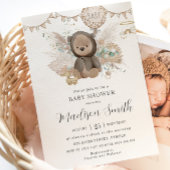 Pampas Grass Teddy Bear Gender Neutral Baby Dusche Einladung