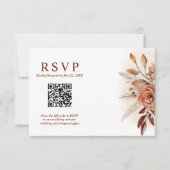 Pampas Grass Terra QR Code Floral Wedding RSVP (Vorderseite)