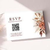 Pampas Grass Terra QR Code Floral Wedding RSVP