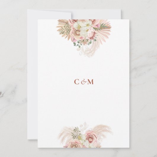 Pampas Grass Terracotta Arch Boho Wedding Save The Date (Rückseite)