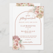 Pampas Grass Terracotta Arch Boho Wedding Save The Date (Vorne/Hinten)
