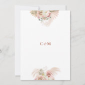 Pampas Grass Terracotta Arch Floral Wedding Einladung (Rückseite)