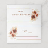 Pampas Grass Terracotta Arch Floral Wedding Platzkarte (Außenseite Aufgefaltet)