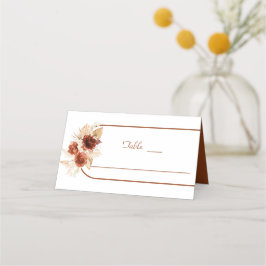 Pampas Grass Terracotta Arch Floral Wedding Platzkarte