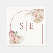 Pampas Grass Terracotta Arch Monogram Serviette (Vorderseite)