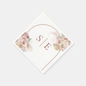 Pampas Grass Terracotta Arch Monogram Serviette (Ecke)