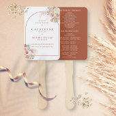 Pampas Grass Terracotta Arch Wedding Programm Hand Fächer