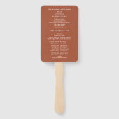 Pampas Grass Terracotta Arch Wedding Programm Hand Fächer (Rückseite)