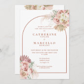 Pampas Grass Terracotta Arena Engagement Party Einladung (Vorne/Hinten)