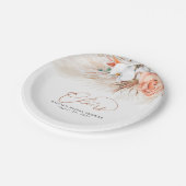 Pampas Grass Terracotta Blume Cheers Tropical Pappteller (Schrägansicht)