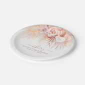 Pampas Grass Terracotta Blume Cheers Tropical Pappteller (Schrägansicht)