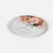 Pampas Grass Terracotta Blume Cheers Tropical Pappteller (Schrägansicht)