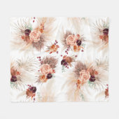Pampas Grass Terracotta Blume Fleecedecke (Vorderseite (Horizontal))